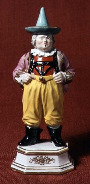 Figur af en hofnarr, efter en gravering af Boetius, Meissen, midten af 1700-tallet af Johann Joachim Kaendler