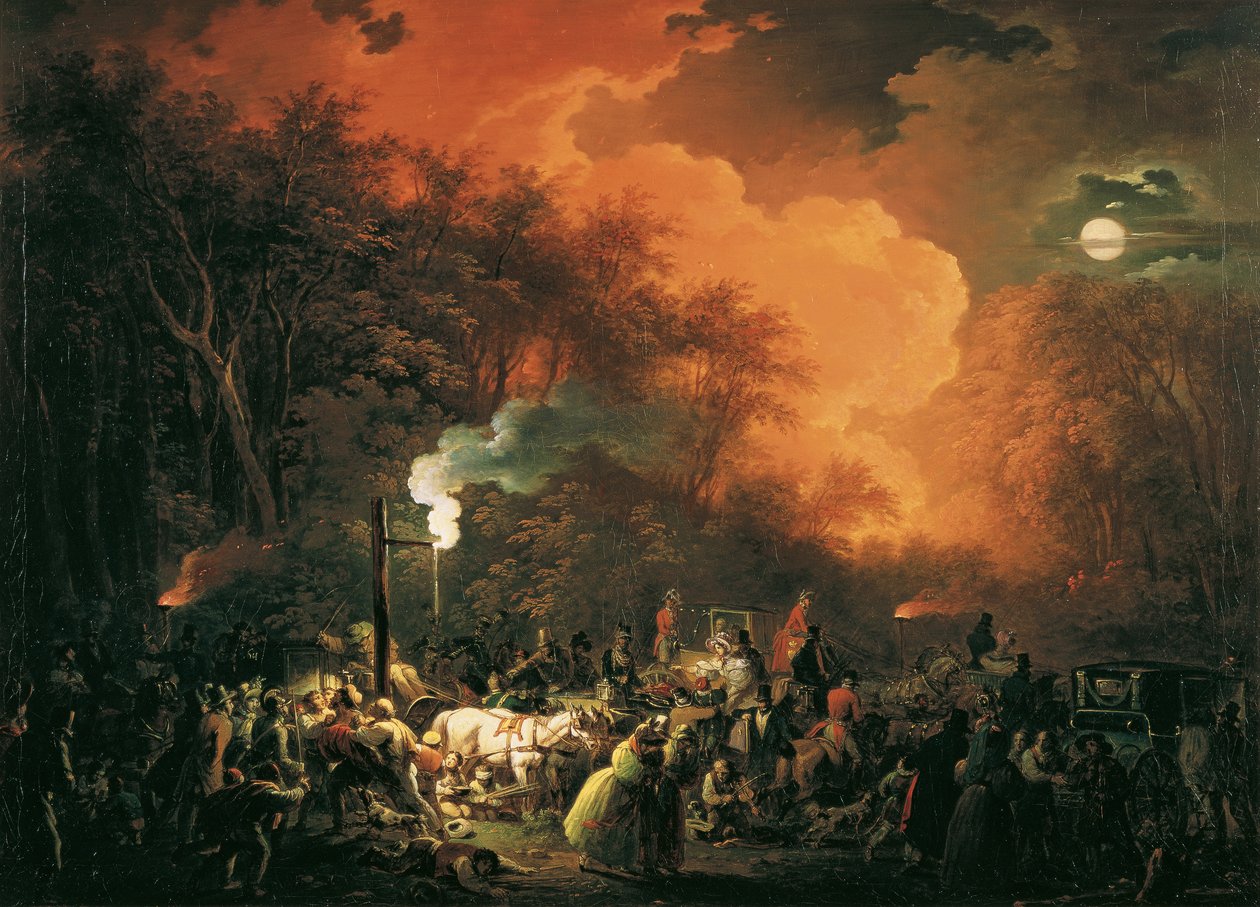 Afslutningen på Stuwers fyrværkeri den 7. maj 1833 af Johann Josef Schindler