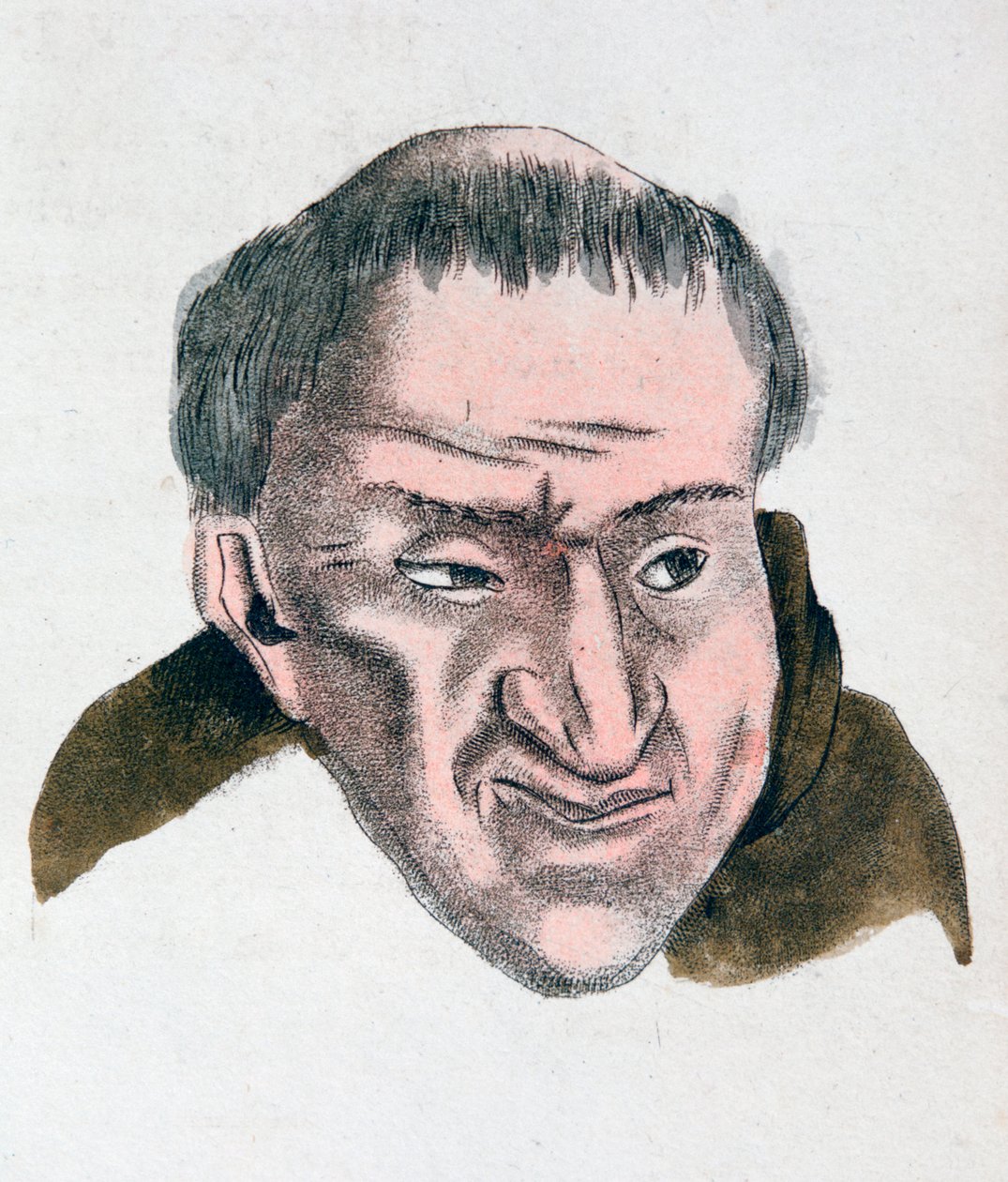 Ansigtskarakteristika af en snydende, bedragerisk tempereret person, 1808 af Johann Kaspar Lavater