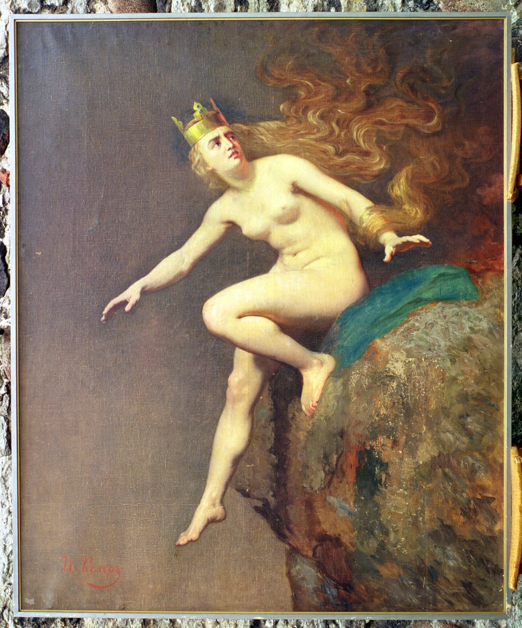 Lorelei, en undersøgelse til maleriet The Imprecation of Lorelei af munkene, 1887 af Johann Koler
