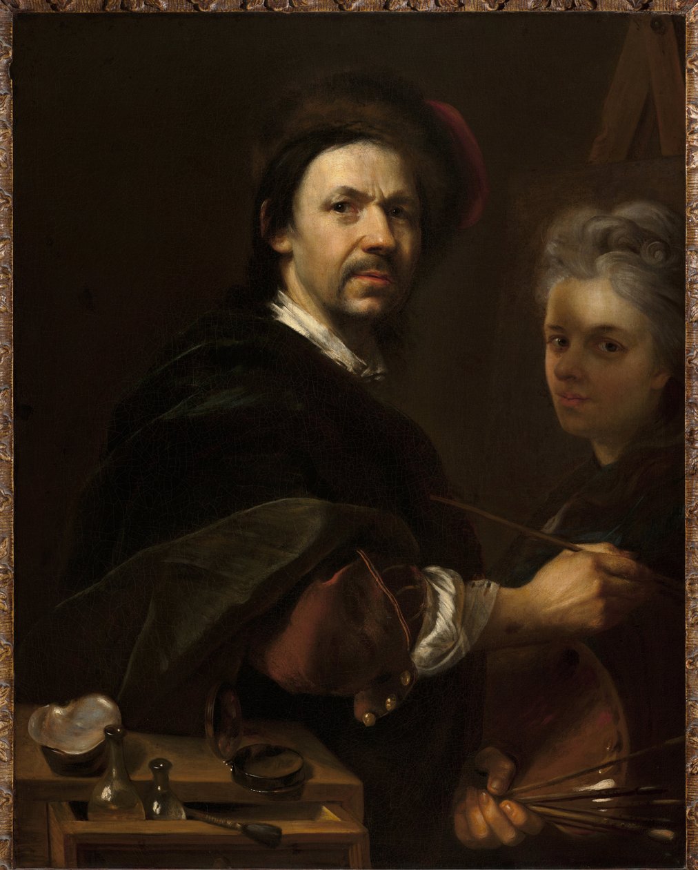 Selvportræt med kone - Selvportræt med kone - Jan (Johann) Kupecky (Kupetzky) (1667-1740). olie på lærred af Johann Kupetzky