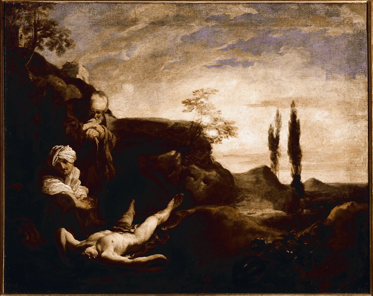 Abel græder af sine forældre (olie på lærred, ca. 1630) af Johann Liss