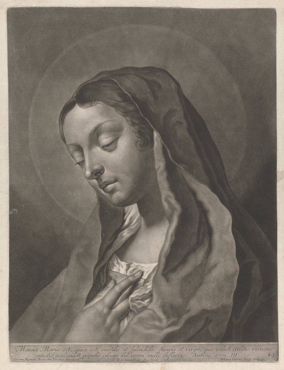 Manna er havet, fordi det er fint og lyst, sødt og jomfruelig, der, som kom fra himlen, udgød mad sødere end honning for alle de kirkelige folk. af Johann Lorenz Haid