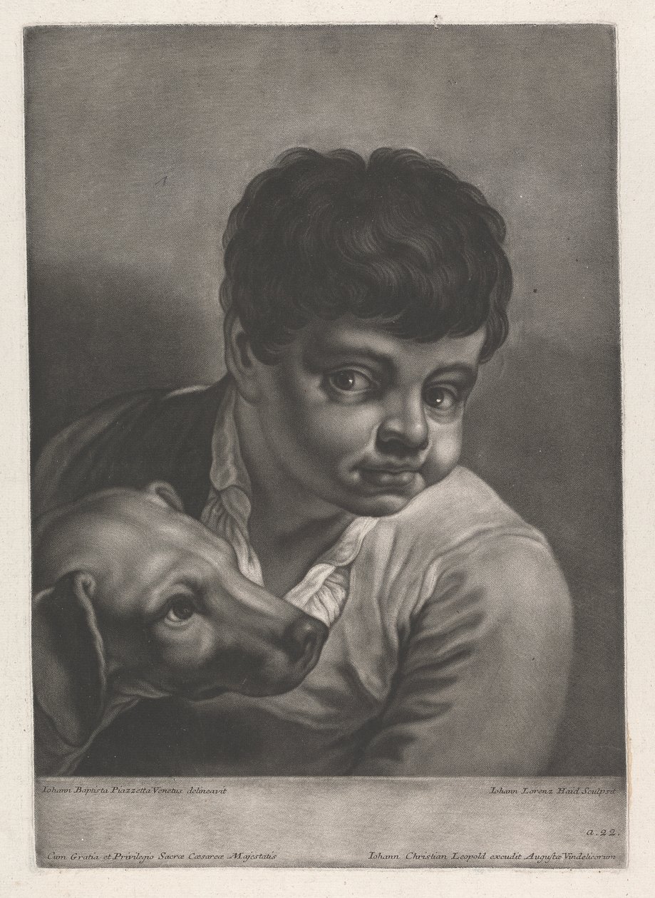 Portræt af mand af Johann Lorenz Haid