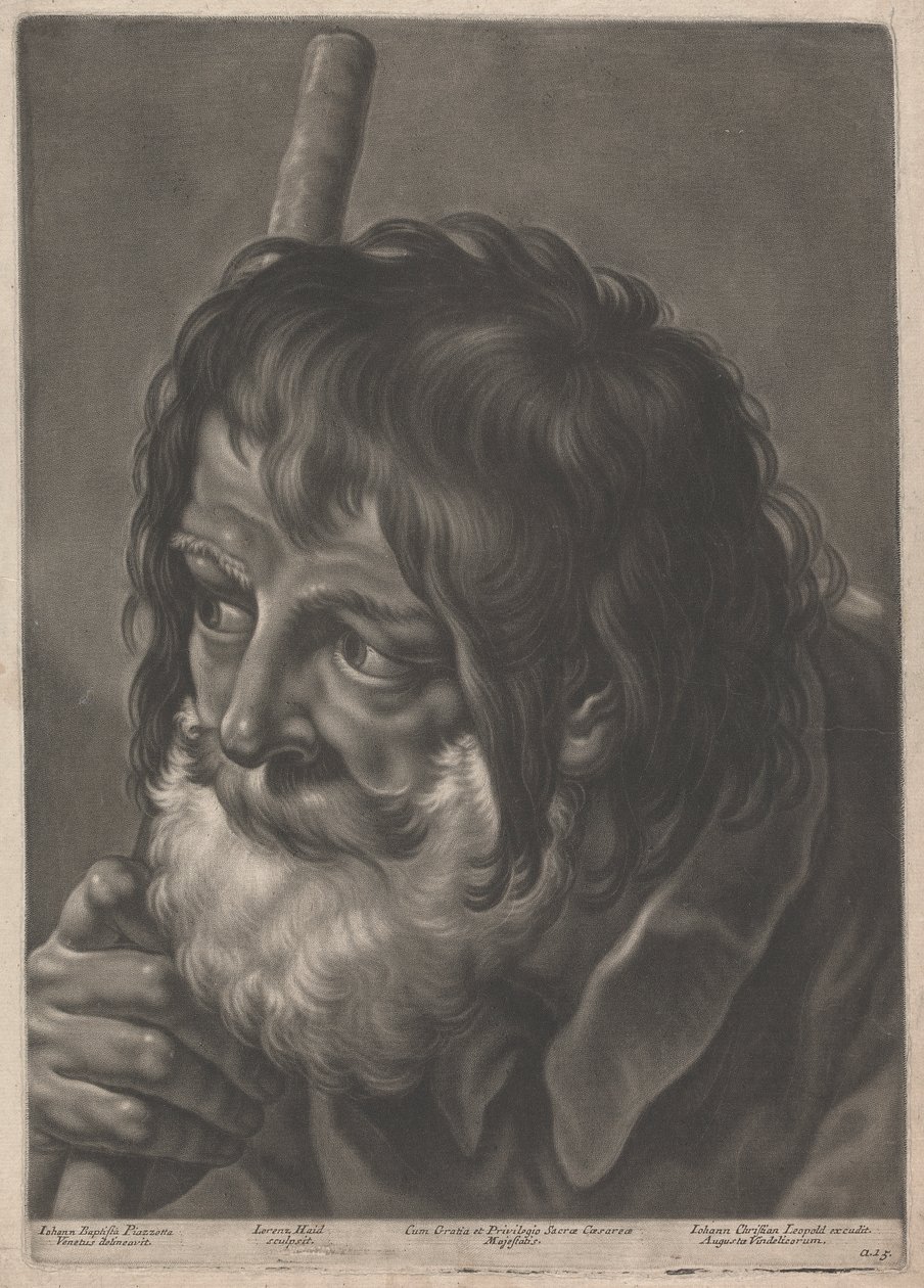 Portræt af en mand med en stav af Johann Lorenz Haid