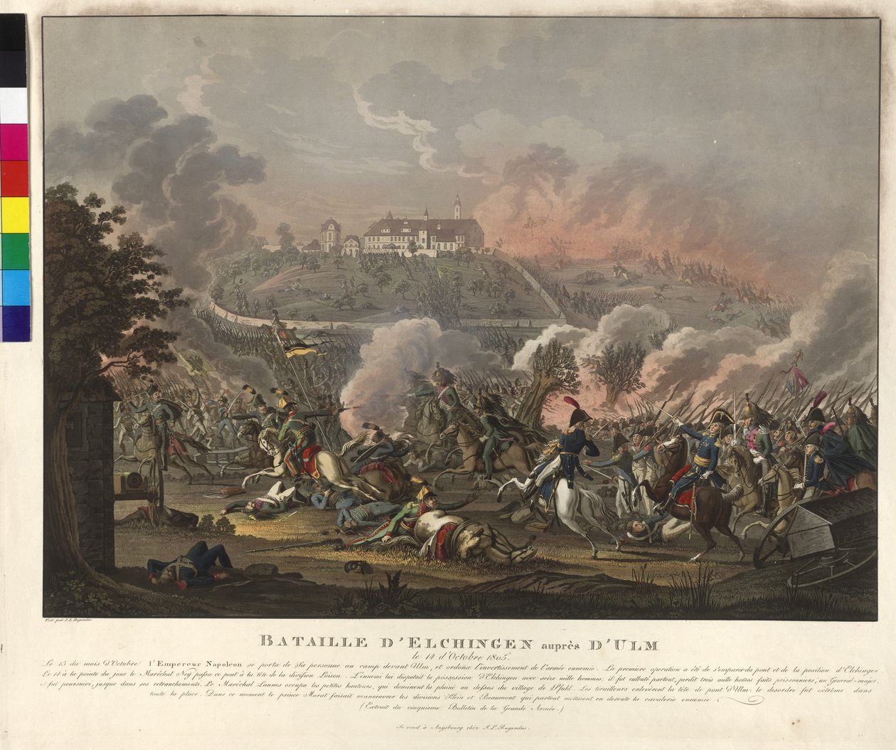 Slaget ved Elchingen den 14. oktober 1805 (radering og akvatinte) af Johann Lorenz Rugendas