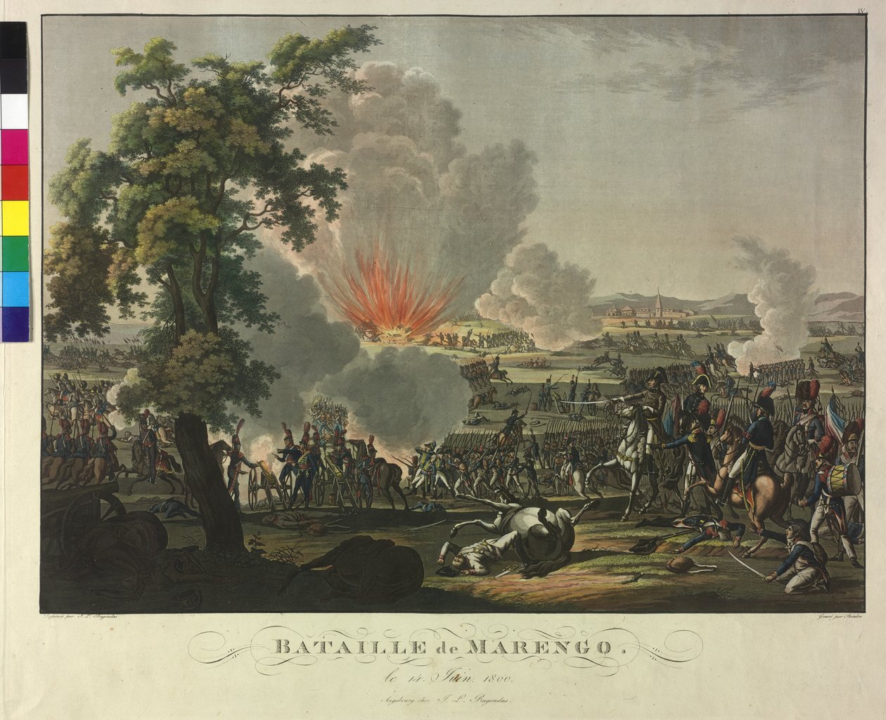 Slaget ved Marengo den 14. juni 1800 (radering og akvatinte) af Johann Lorenz Rugendas