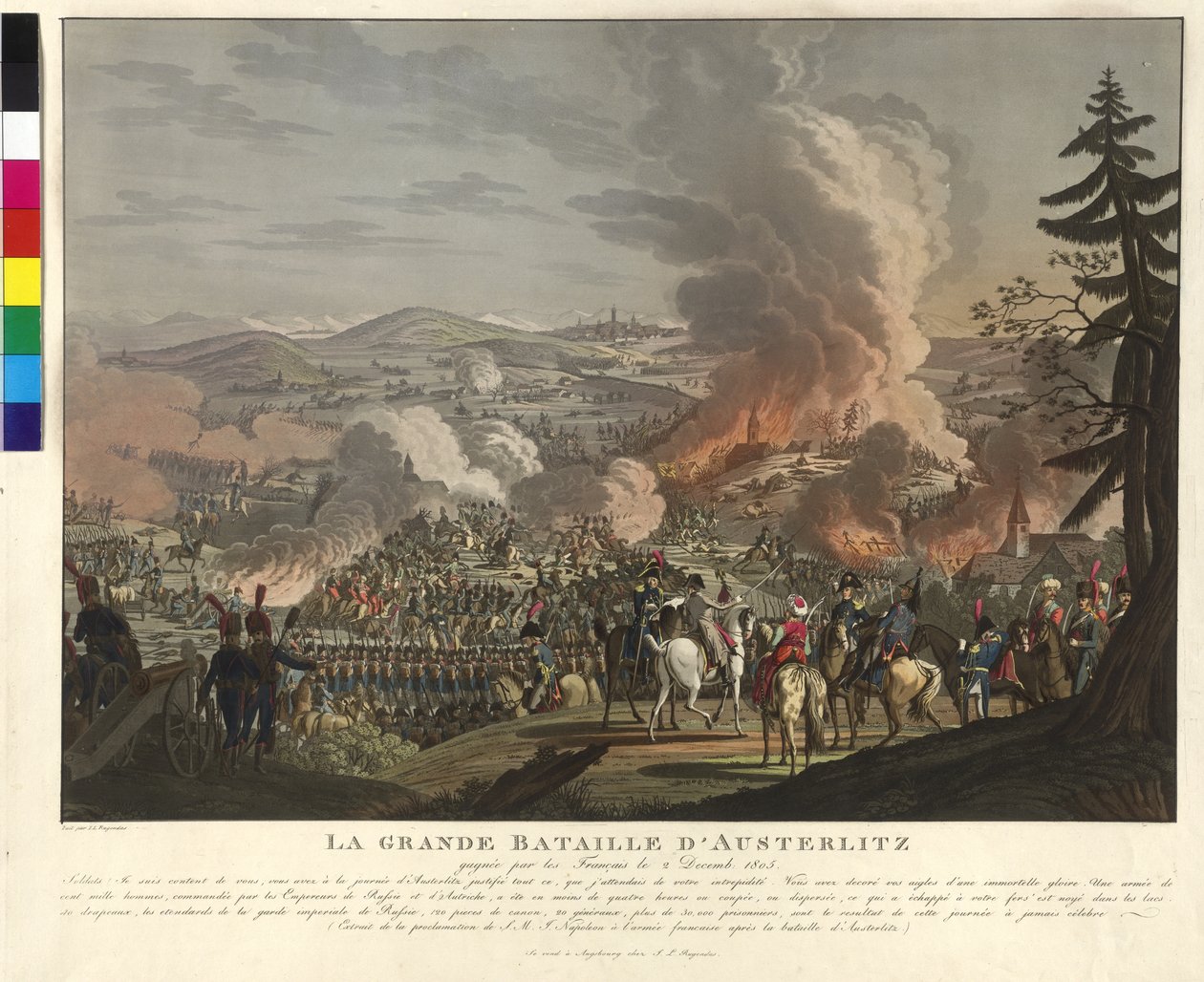Slaget ved Slavkov u Brna den 2. december 1805 (radering og akvatinte) af Johann Lorenz Rugendas
