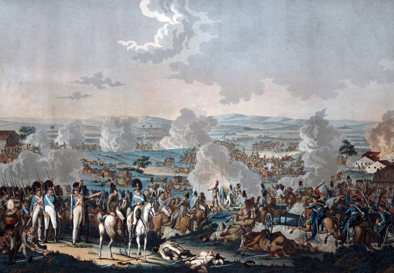 Slaget ved Wagram (1809) - Akvatinte - 52,8x63,4 - Privat samling af Johann Lorenz Rugendas