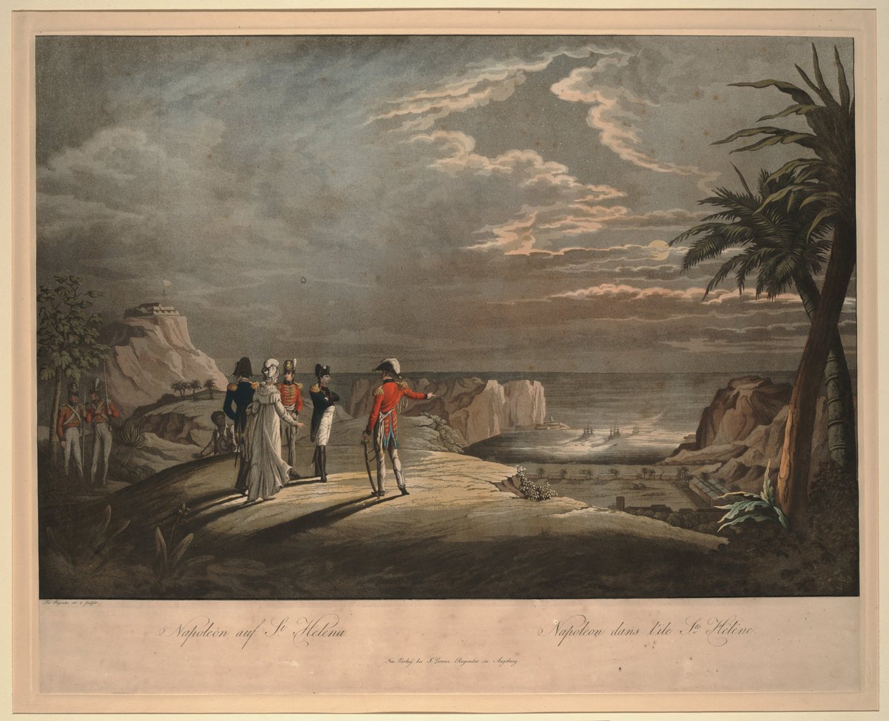 Napoleon Bonaparte på øen Saint Helena af Johann Lorenz Rugendas the Younger