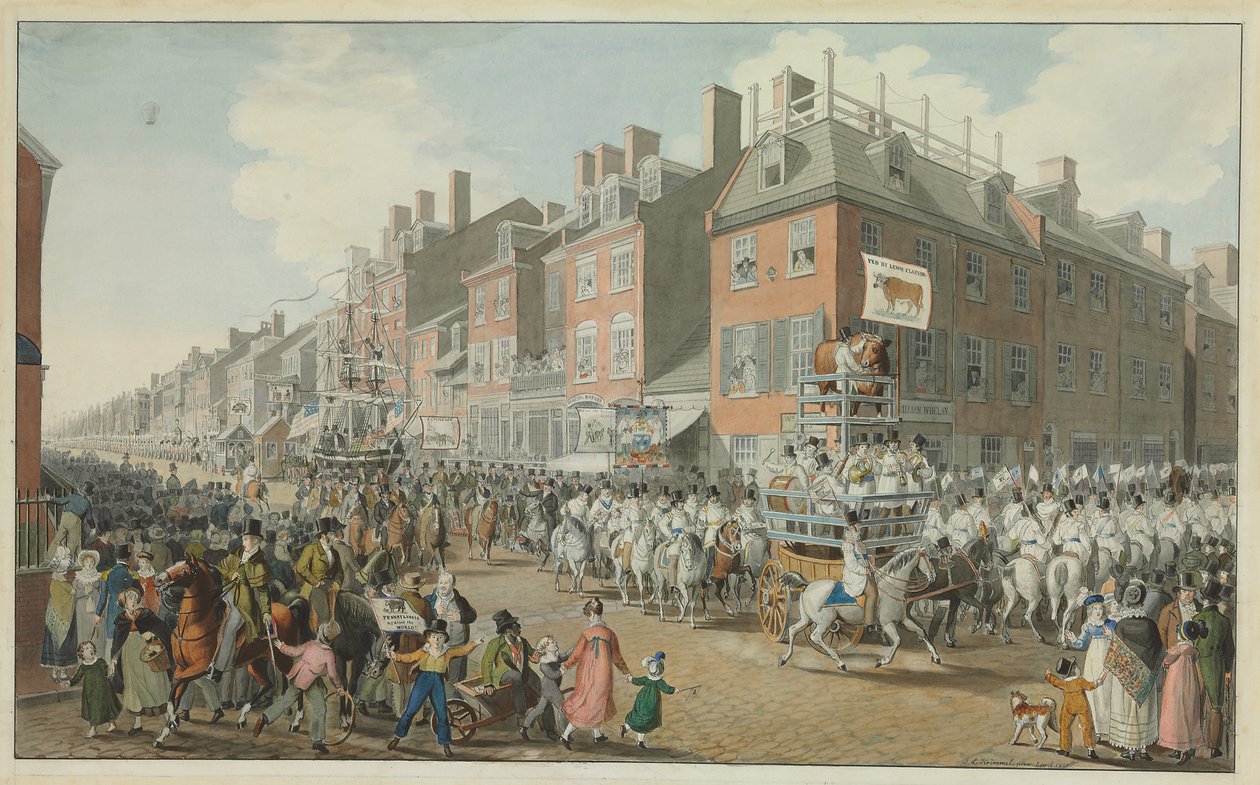 Parade of the Victuallers, Philadelphia, 1821 af Johann Ludwig Krimmel