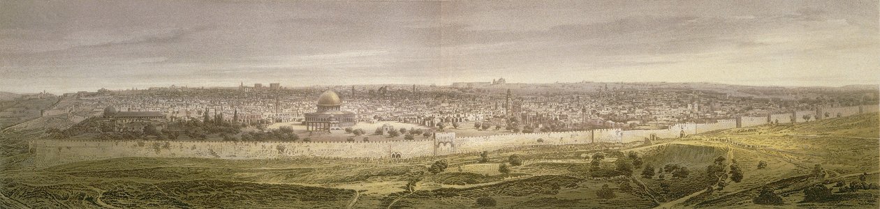 Jerusalem. Radering af Bernatz m.fl. - Felsing, F. Stampatore af Johann Martin Bernatz