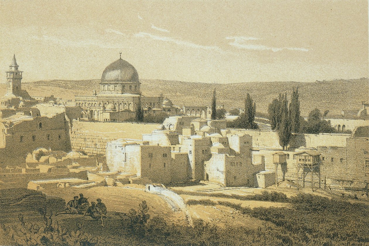 Jerusalem. Radering af Bernatz et alii - Steinkopk J.F. Redaktør af Johann Martin Bernatz