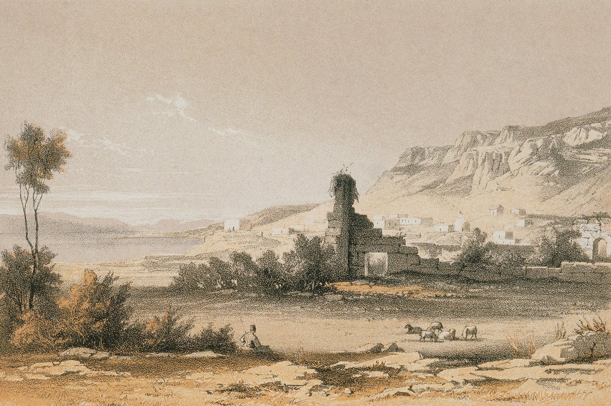 Magdala (Majdal Shams). Radering af Bernatz et alii - Steinkopk J.F. Editore af Johann Martin Bernatz