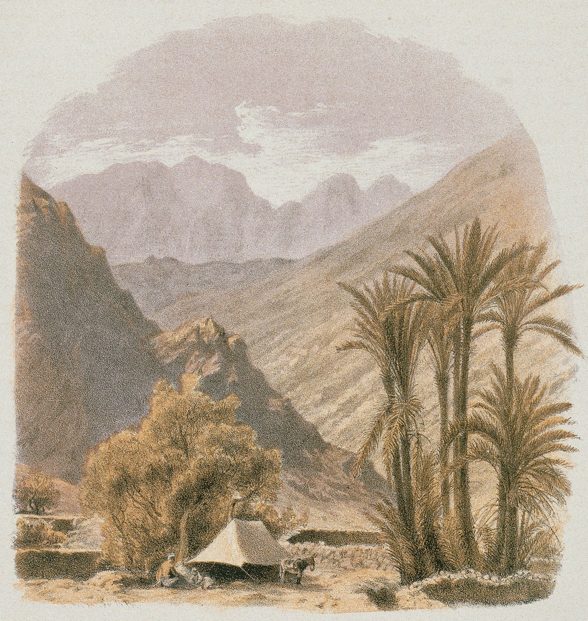 Sinai. Etching by Bernatz et alii - Steinkopk J.F. Editore af Johann Martin Bernatz