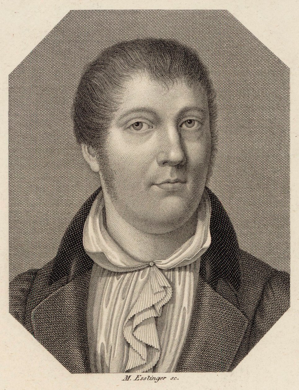 Portræt af violinisten og komponisten Louis Spohr 1784-1859, 1820. af Johann Martin Esslinger