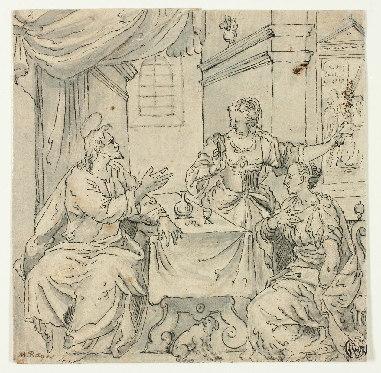 Kristus ved Marias og Marthas bord af Johann Mathias Kager