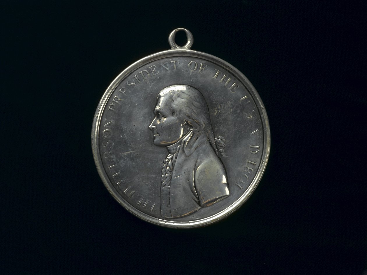 Thomas Jefferson indisk fredsmedalje, ca. 1801 (sølv) af Johann Mathias Reich