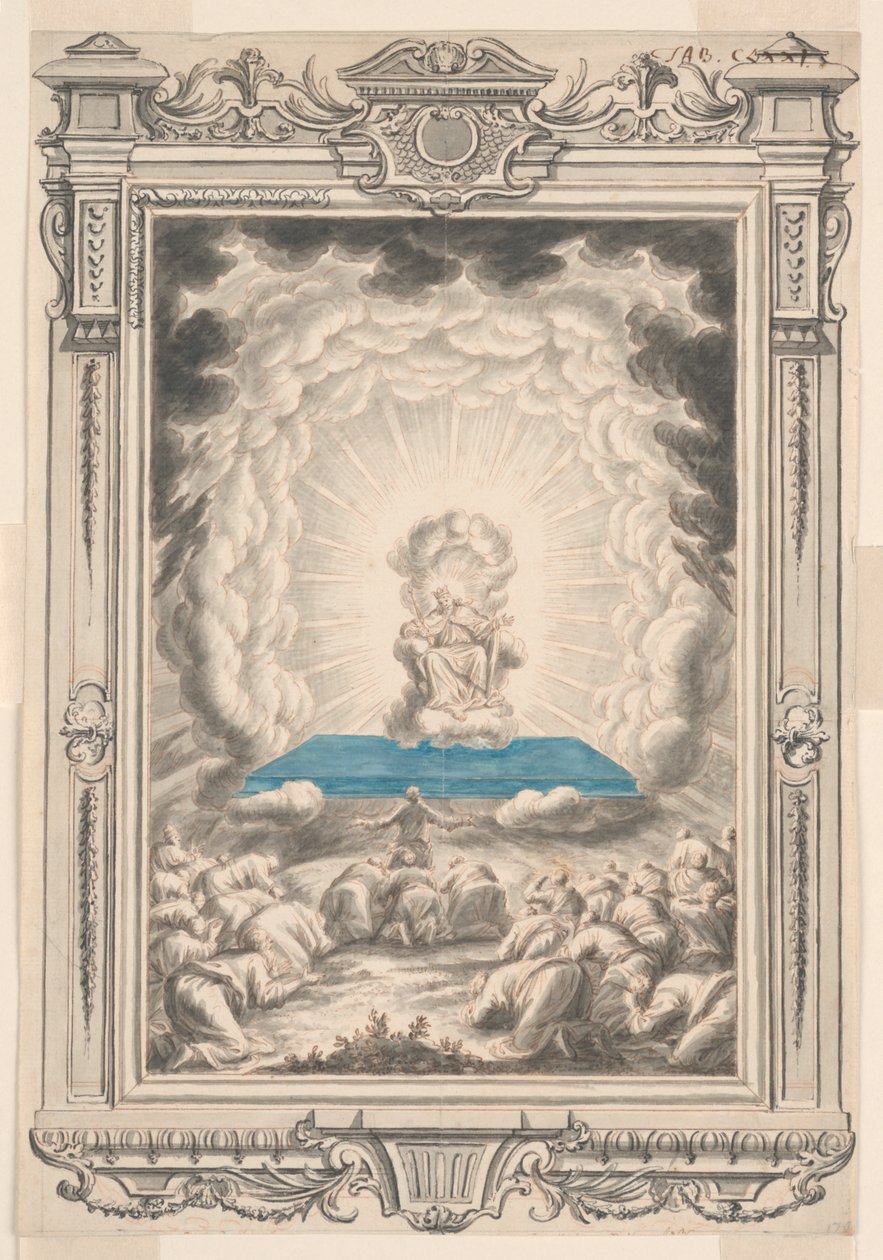 Study for God vises for Moses og hans ledsagere, Plade 171, Physica Sacra af Johann Melchior Füssli
