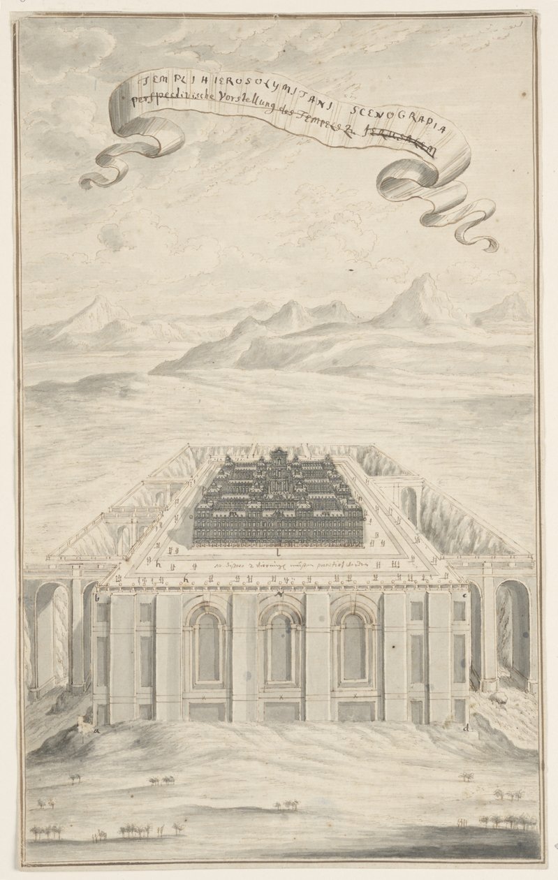 Studie til Templet i Jerusalem, Plade 424, Physica Sacra af Johann Melchior Füssli