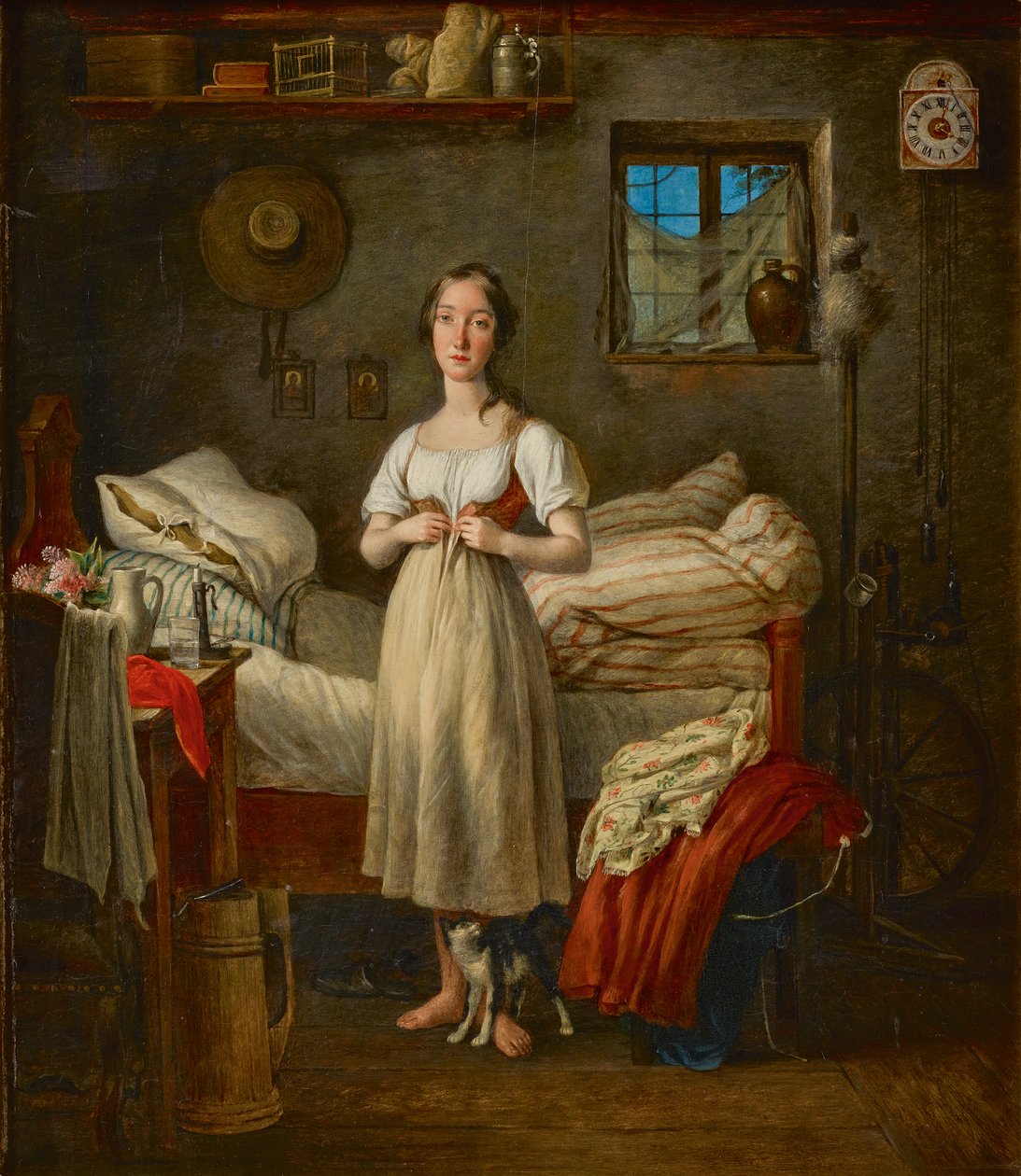 En piges morgentoilet af Johann Michael Neder