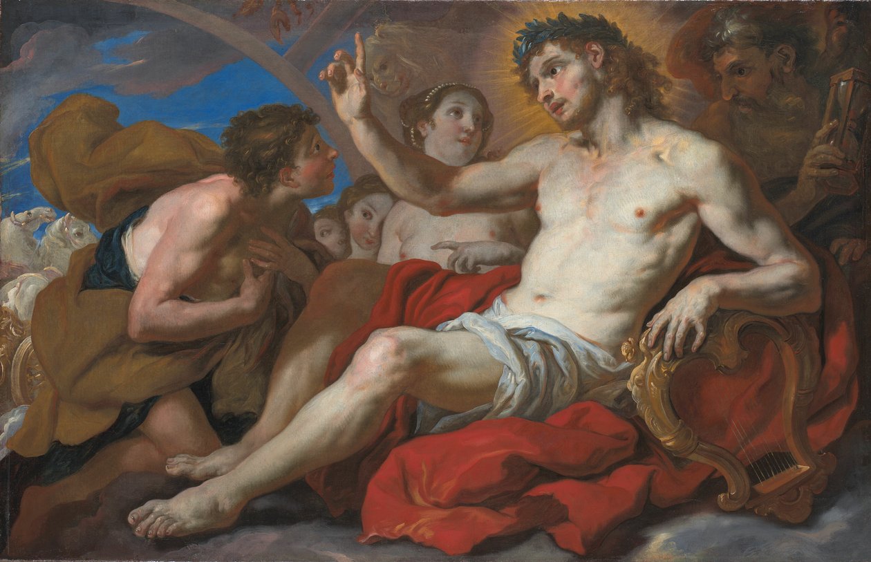 Apollo giver Phaeton tilladelse til at køre Solens Vogn af Johann Michael Rottmayr