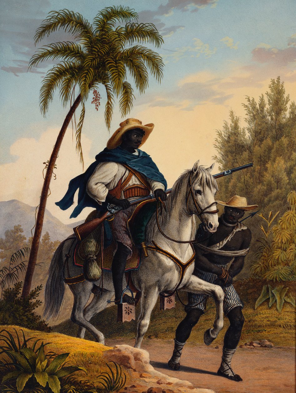 Kaptajn i skoven med en fange, 1827-35 af Johann Moritz Rugendas