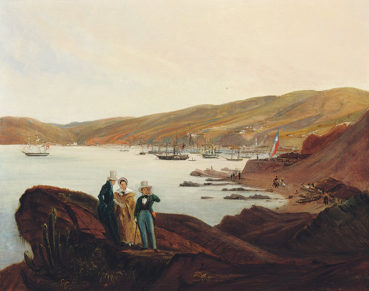 El Membrillo Beach, nær Valparaiso, 1844 af Johann Moritz Rugendas