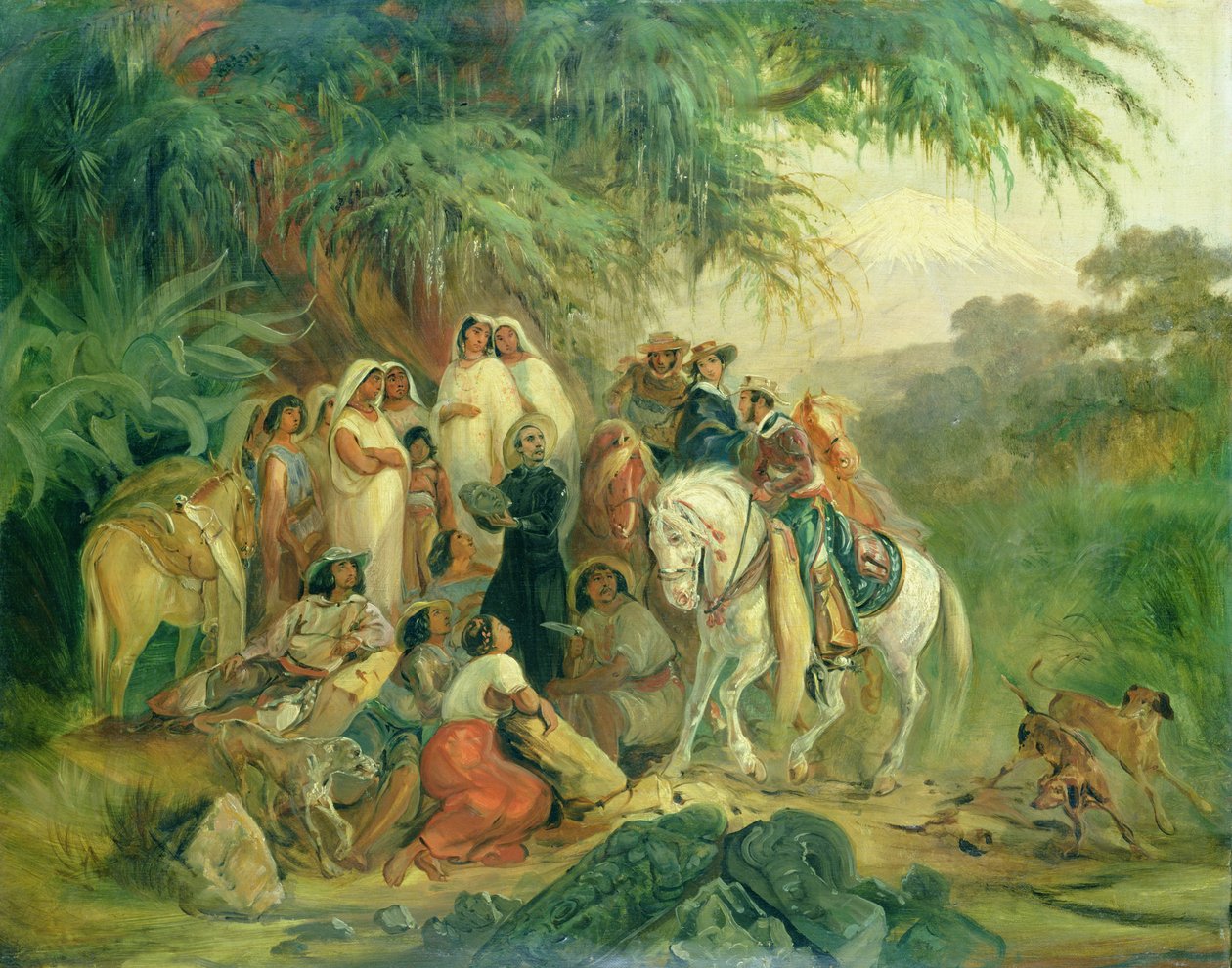 Folkeskue i Pico de Orizaba, Mexico af Johann Moritz Rugendas