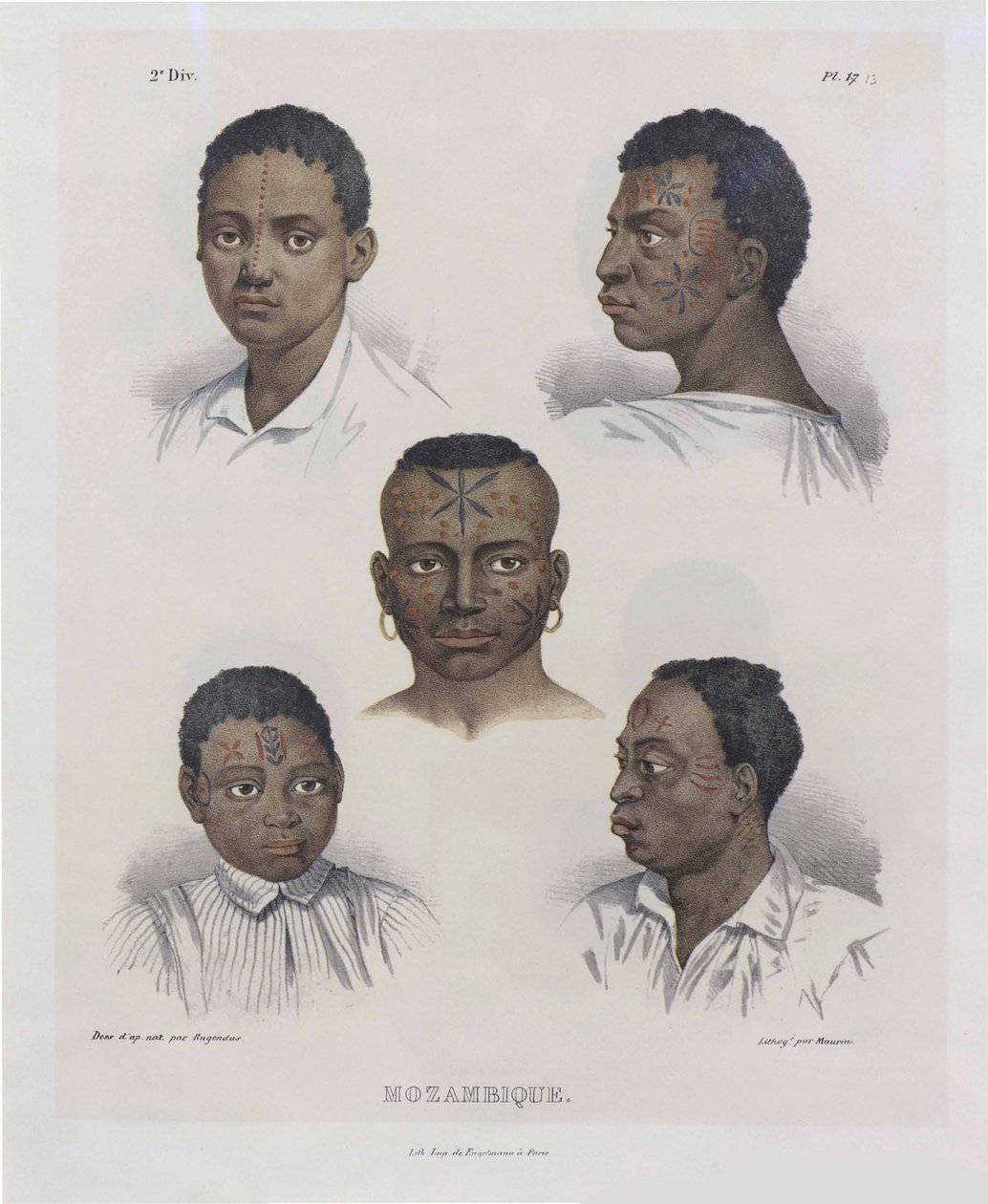 mozambicanere. Fra maleriske rejser i Brasilien, 1830-1835. af Johann Moritz Rugendas
