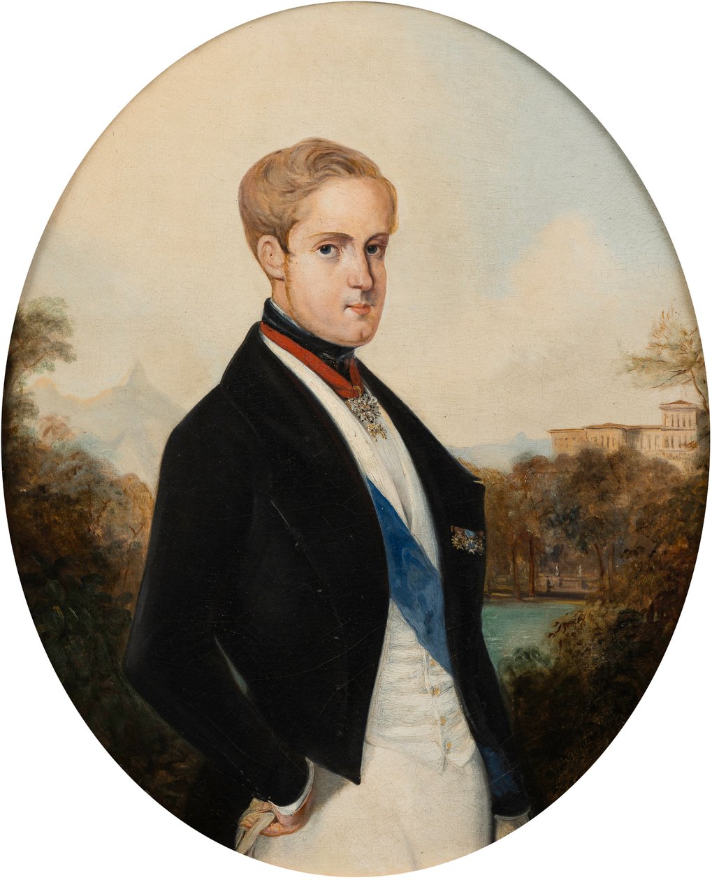 Portræt af kejser Peter II af Brasilien 1825-1891, 1846. af Johann Moritz Rugendas