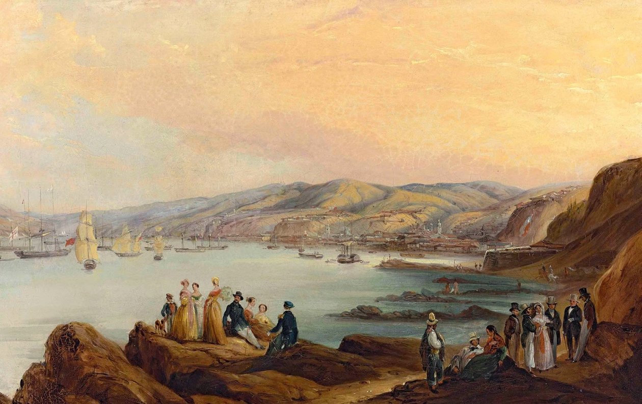Spansk: Caleta el membrillo, Valparaíso o Personajes de Valparaíso af Johann Moritz Rugendas