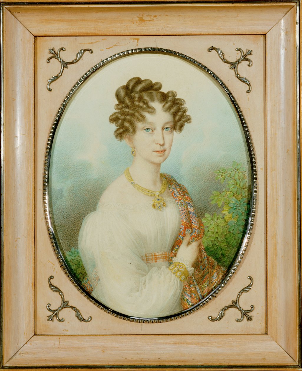 Marie-Louise Habsburg-Lothringen, enke efter Napoleon I, hertuginde af Parma ... (akvarel på karton) af Johann Nepomuk Ender