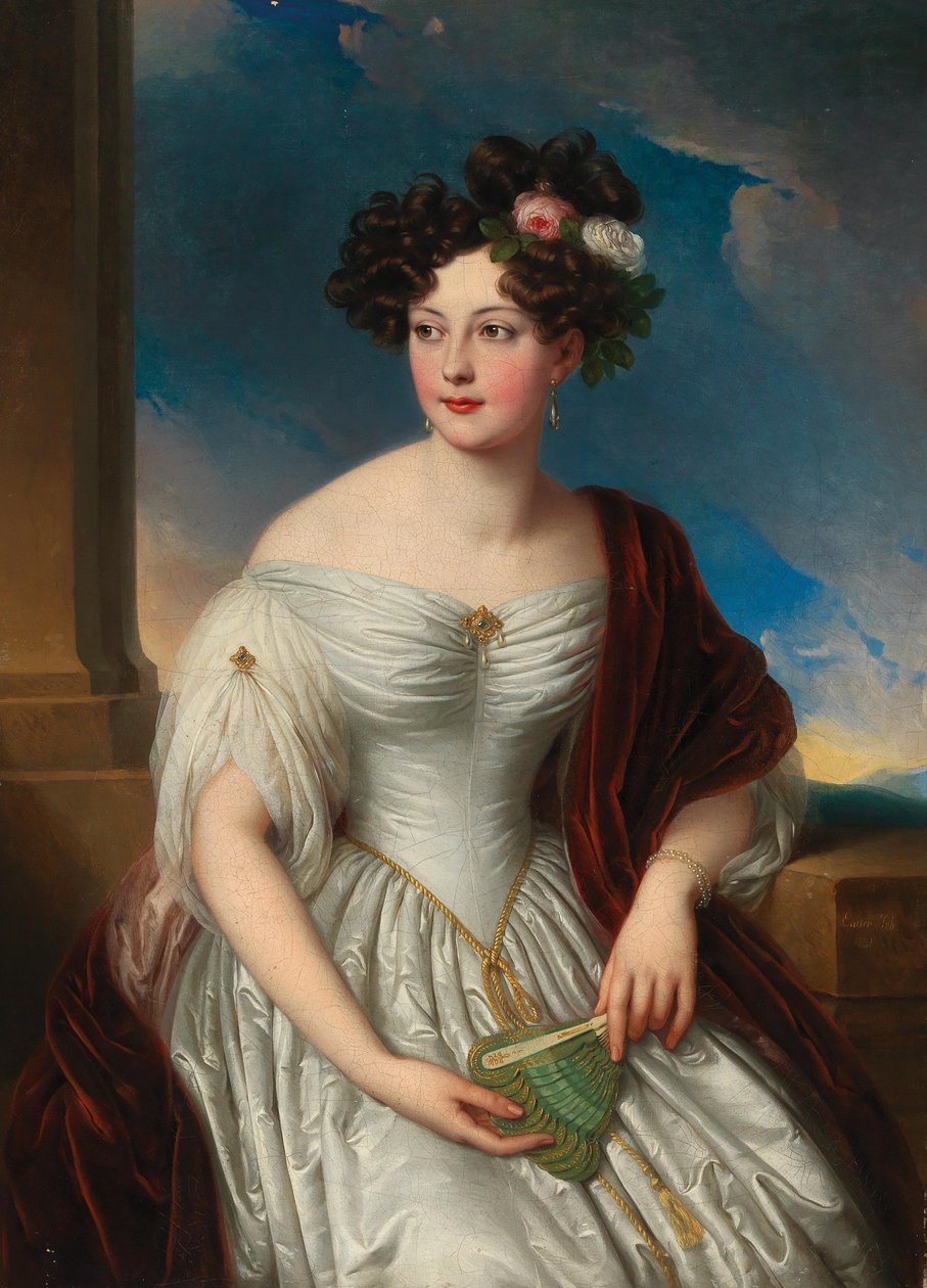 Portræt af dronning Pauline Therese af Württemberg 1800-1873, 1831. af Johann Nepomuk Ender
