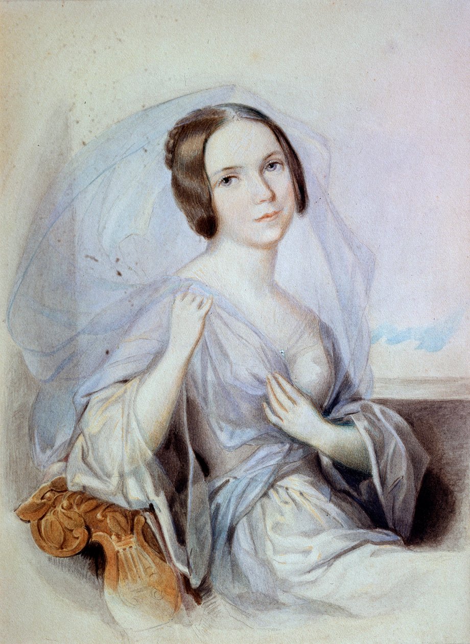 Portræt af sangerinden Henriette Gertrude Sontag, 1800-tallet af Johann Nepomuk Ender