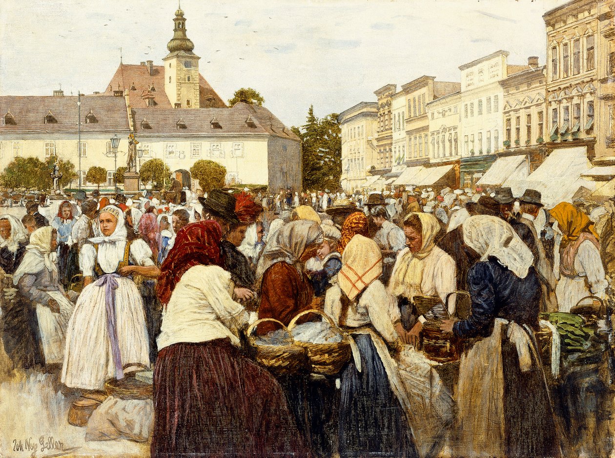 Markedspladsen, Misfrau (olie på lærred) af Johann Nepomuk Geller