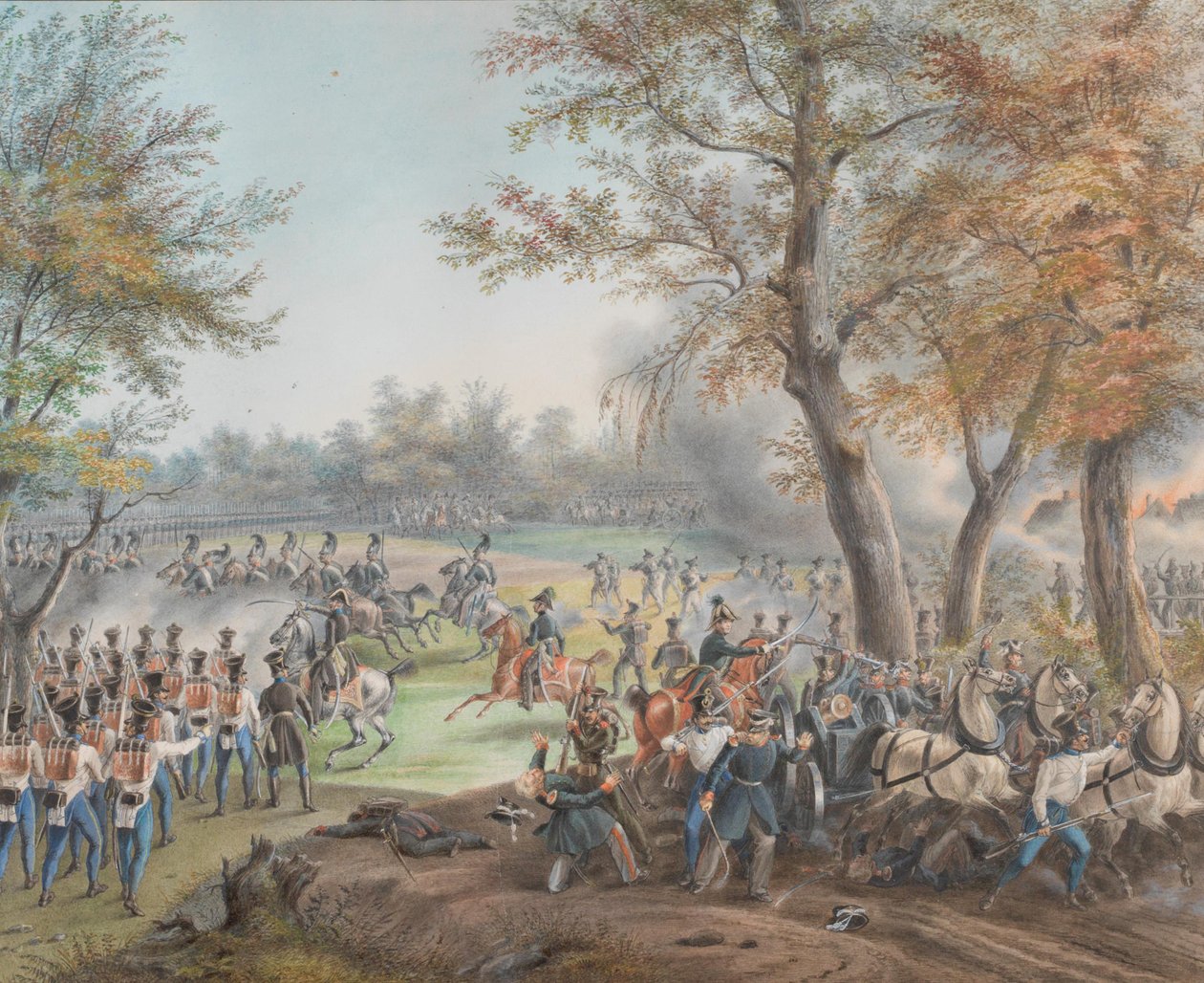 Slaget ved Zalesie nær Biala Podlaska i oktober 1812, ca. 1912. af Johann Nepomuk Hoechle