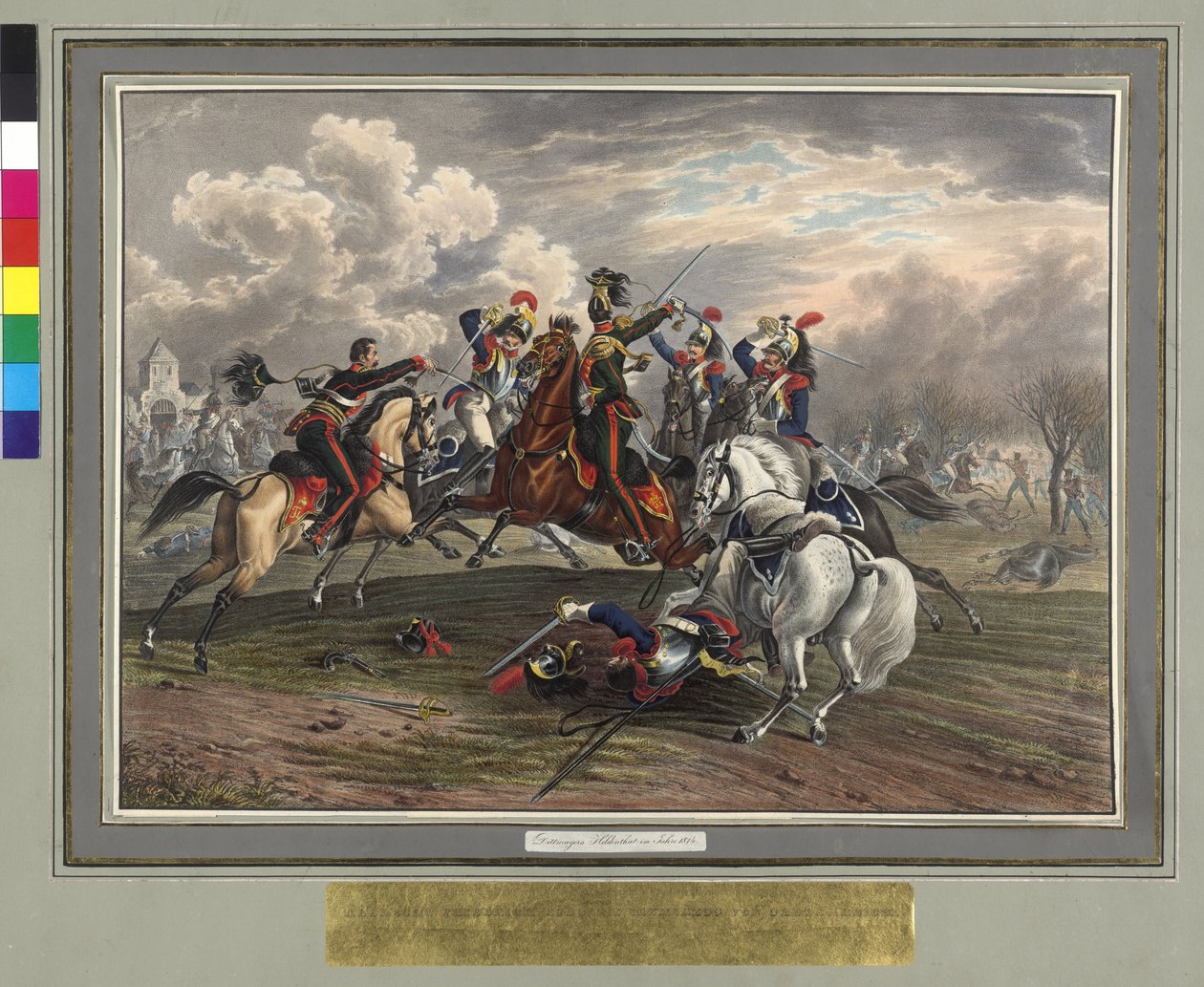 Frederic Dittmayer redder den 17. februar 1814 ved Villeneuve oberst sergent baron af Trach fra fangenskab franske kyrassierer af Johann Nepomuk Hoechle