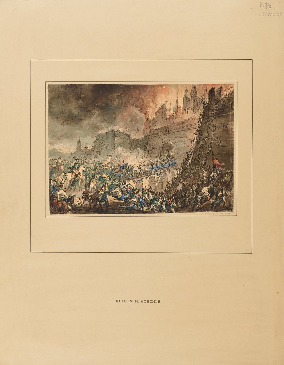 Stormning af Wien ved Stubentor af den franske hær i 1809 af Johann Nepomuk Höchle