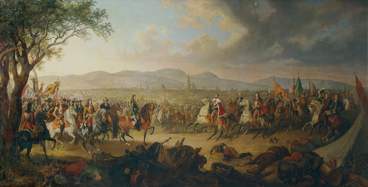 Kejser Leopold I og Kong Jan III Sobieski før Wien af Johann Nepomuk Höchle