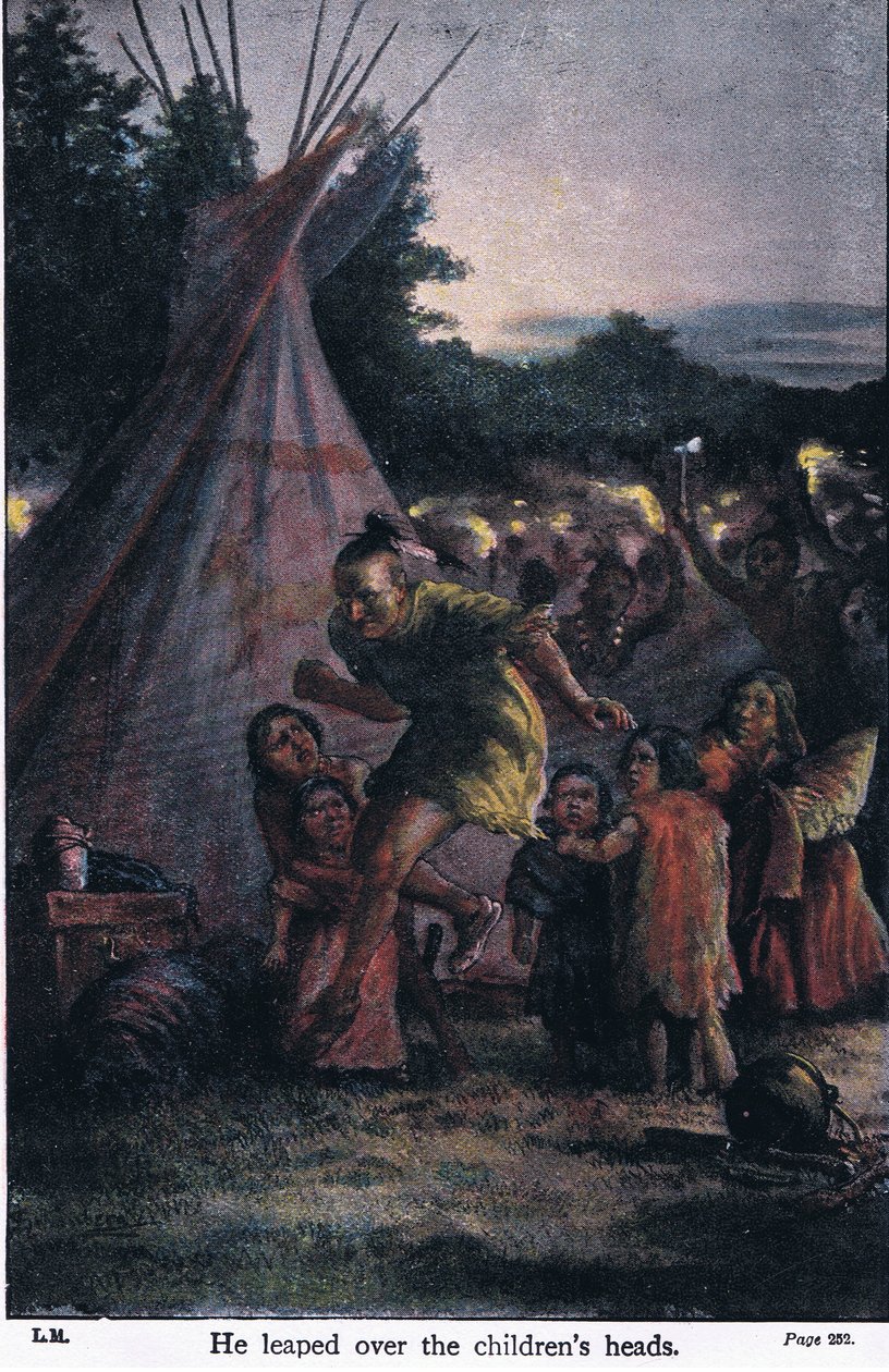 Han sprang over børnenes hoveder, 1910 af Johann Nepomuk Schonberg