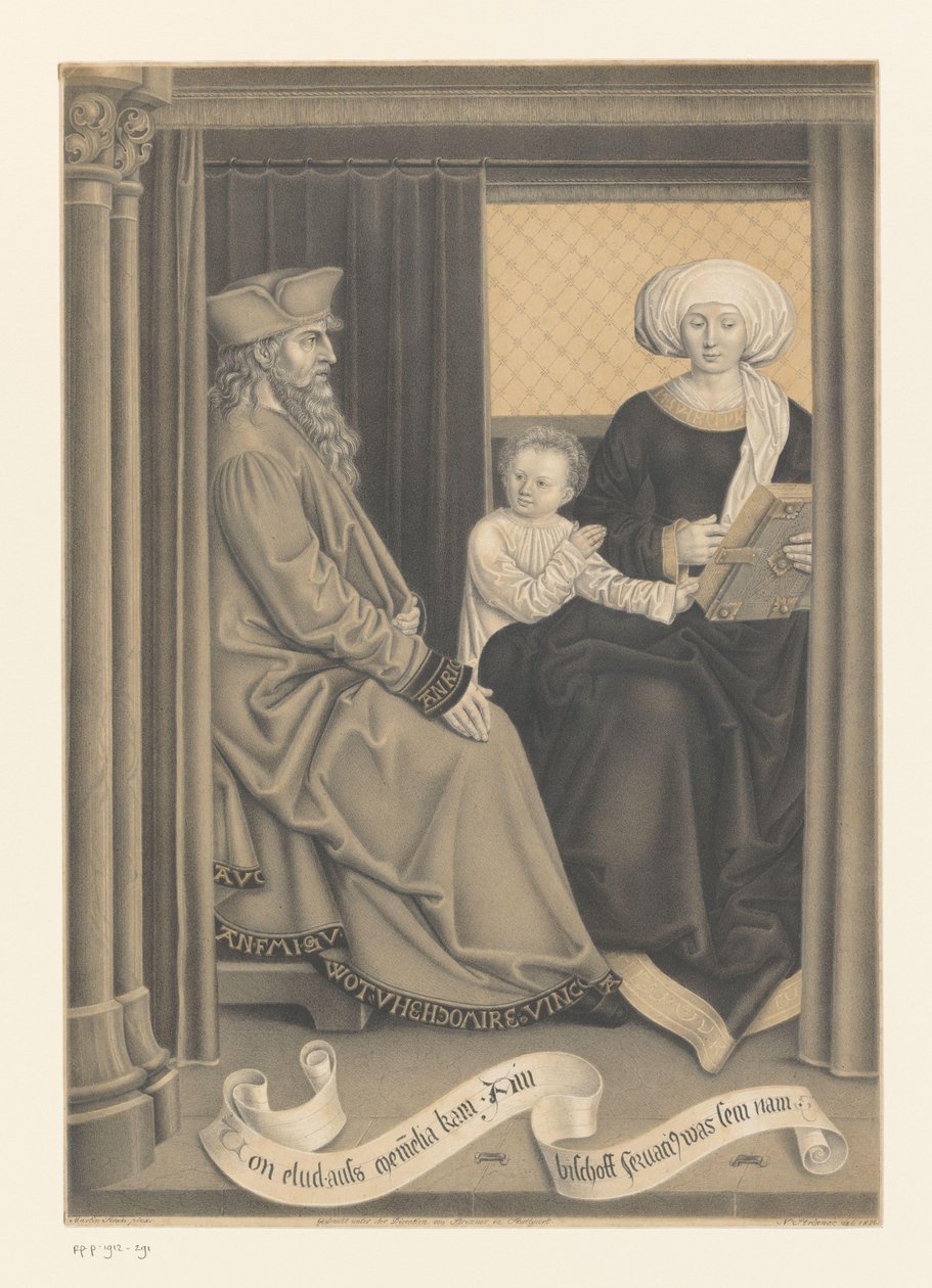Biskop Servatius med hustru og barn Værker fra Boisserée-brødrenes samling (serietitel) Galerie des Frères Boisserée (serietitel) af Johann Nepomuk Strixner