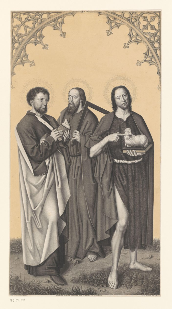 Saint Bartholomew, Thomas og Johannes Døberen Værker fra Boisserée-brødrenes samling (serietitel) Galerie des Frères Boisserée (serietitel) af Johann Nepomuk Strixner