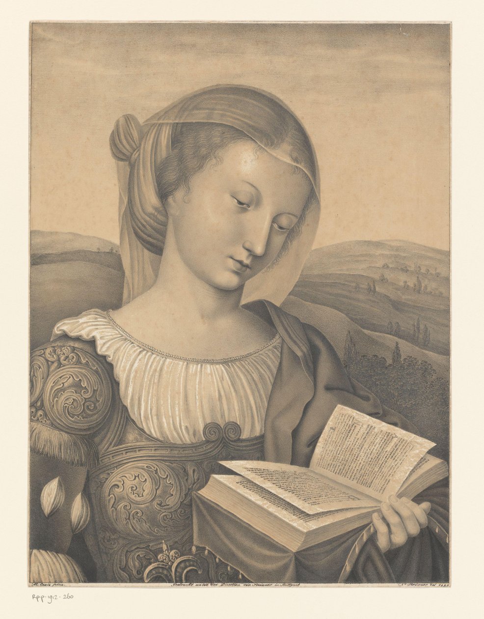 Saint Catherine med bog Værker fra Boisserée-brødrenes samling (serietitel) Galerie des Frères Boisserée (serietitel) af Johann Nepomuk Strixner