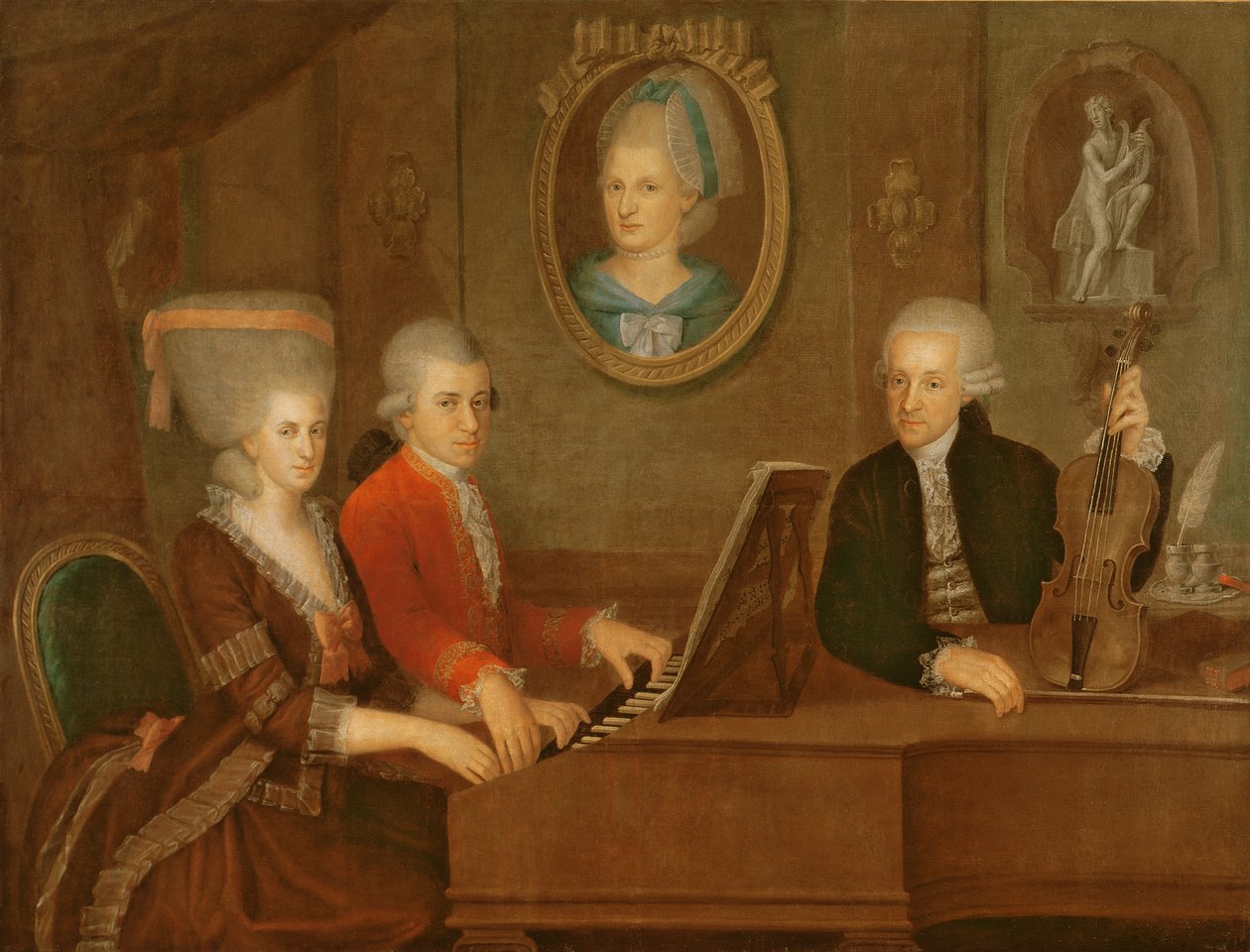 Mozart-familien, 1780-81 af Johann Nepomuk della Croce