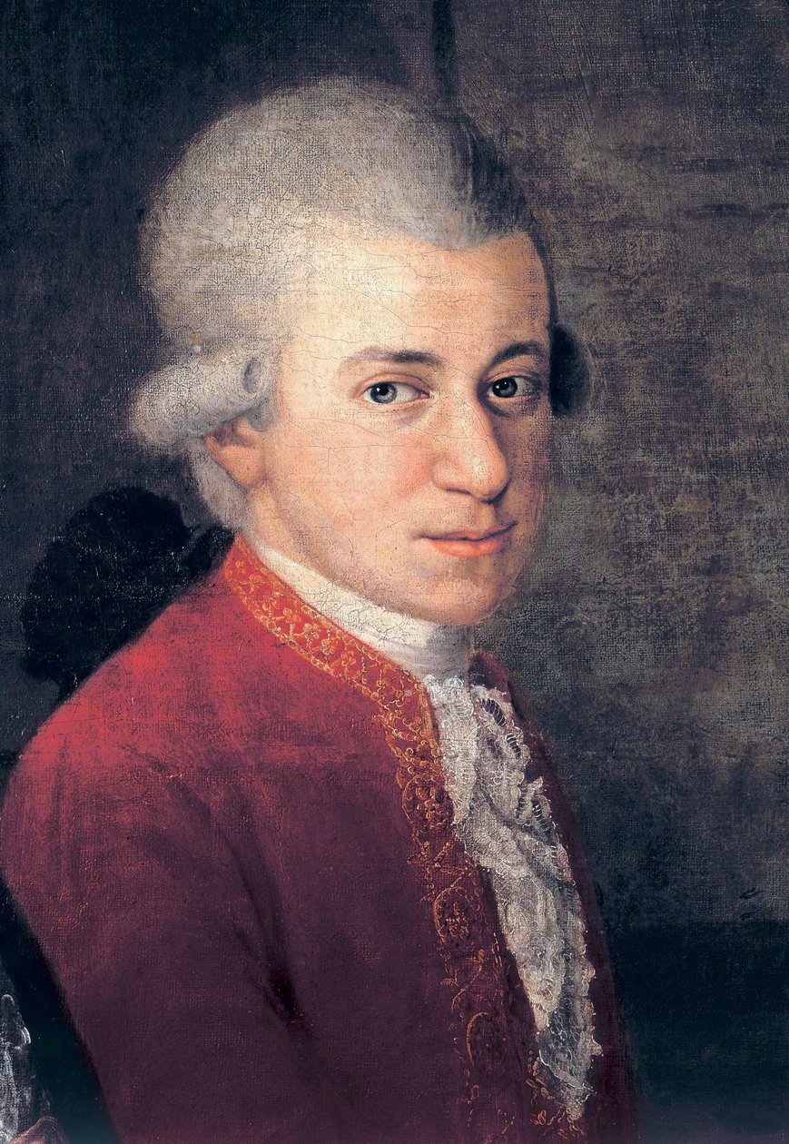 Wolfgang Amadeus Mozart (1756-1791) - detalje af Johann Nepomuk della Croce (1736-1819) af Johann Nepomuk della Croce