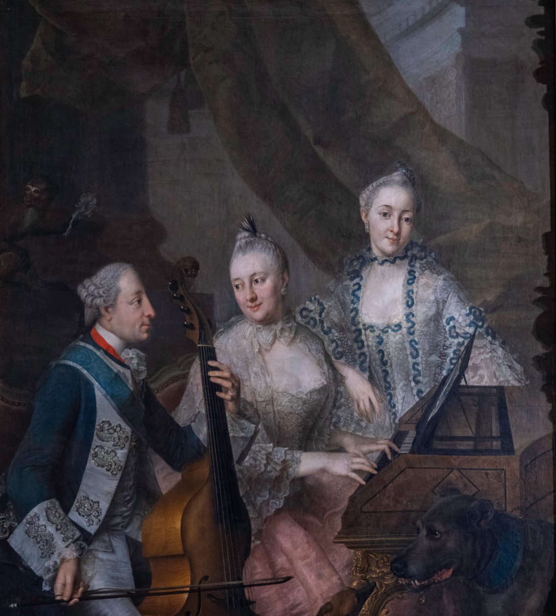 Tysk: Kurfyrst Maximilian III Joseph med sin kone og søster Kurfyrst Maximilian III Joseph med sin kone og søster af Johann Nikolaus Grooth