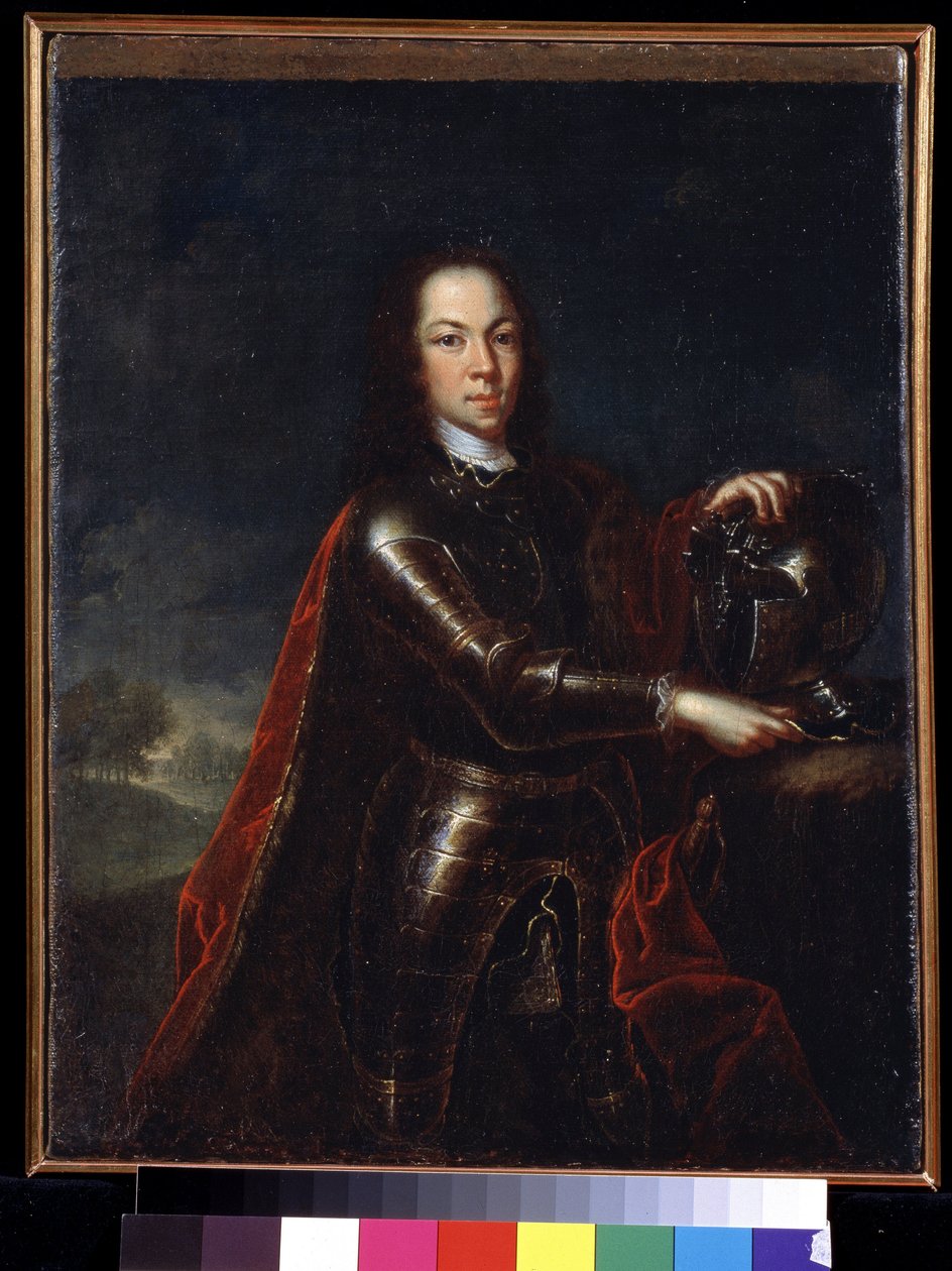 Portræt af Alexis Petrovitch Romanov (1690-1718) af Rusland. (Tsarevich Alexei Petrovich fra Rusland). Maleri af Johann Paul Luedden (?-1739) af Johann Paul (d.1739) Luedden