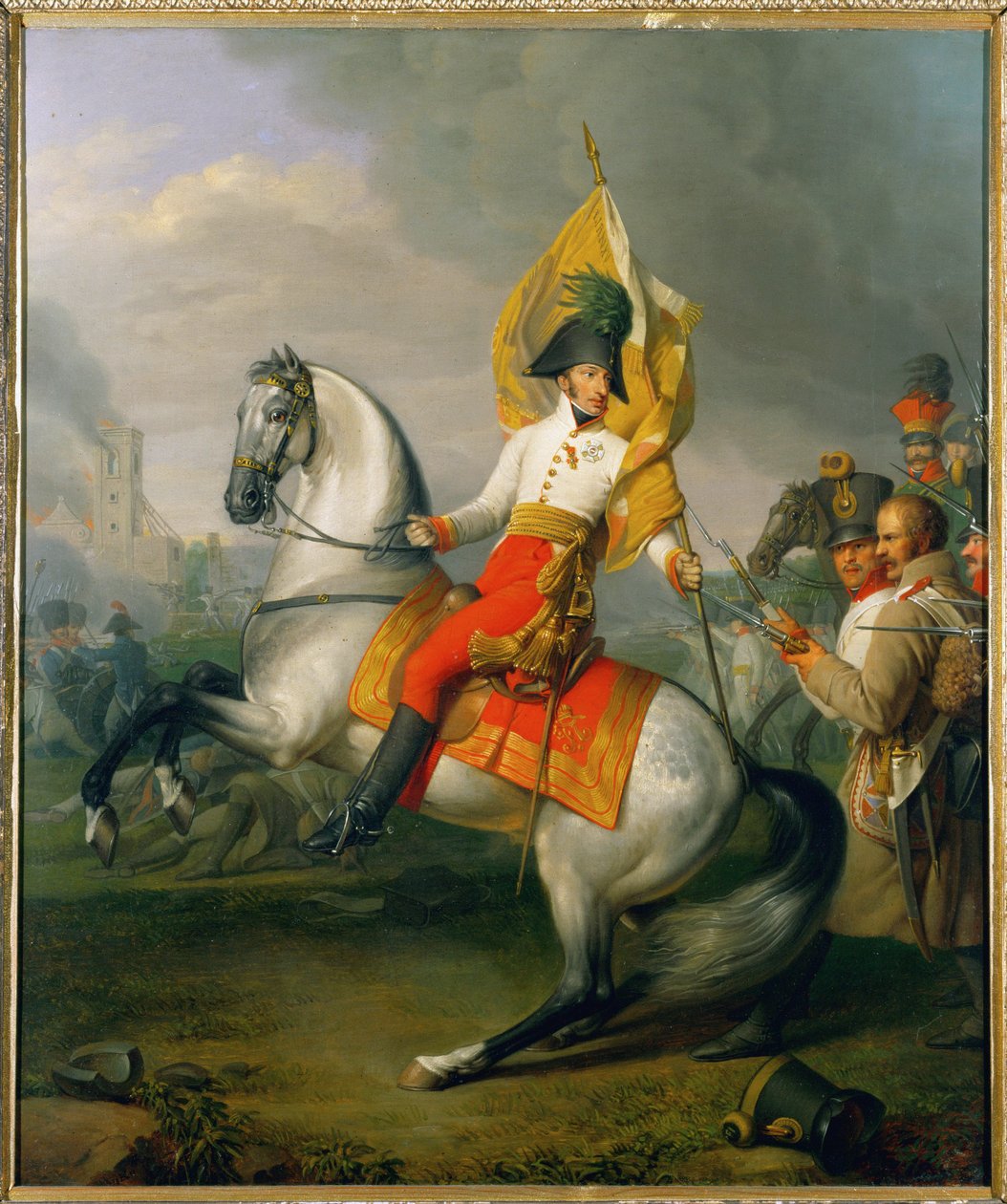 Ærkehertug Karl, bror til kejser Franz I/II, sejrherre i slaget ved Aspern mod kejser Napoleon I ... af Johann Peter Krafft