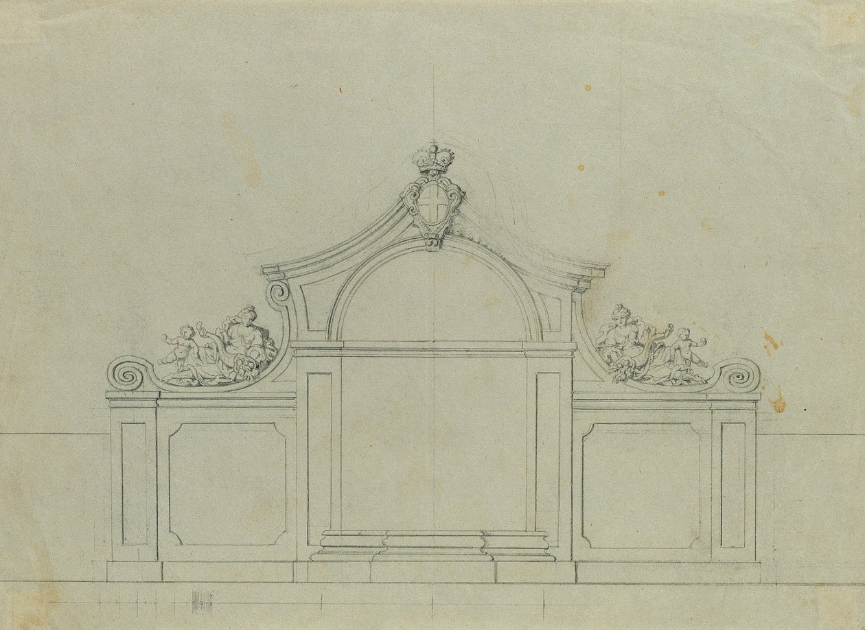 Springvand i ferskenhaven i Upper Belvedere af Johann Peter Krafft